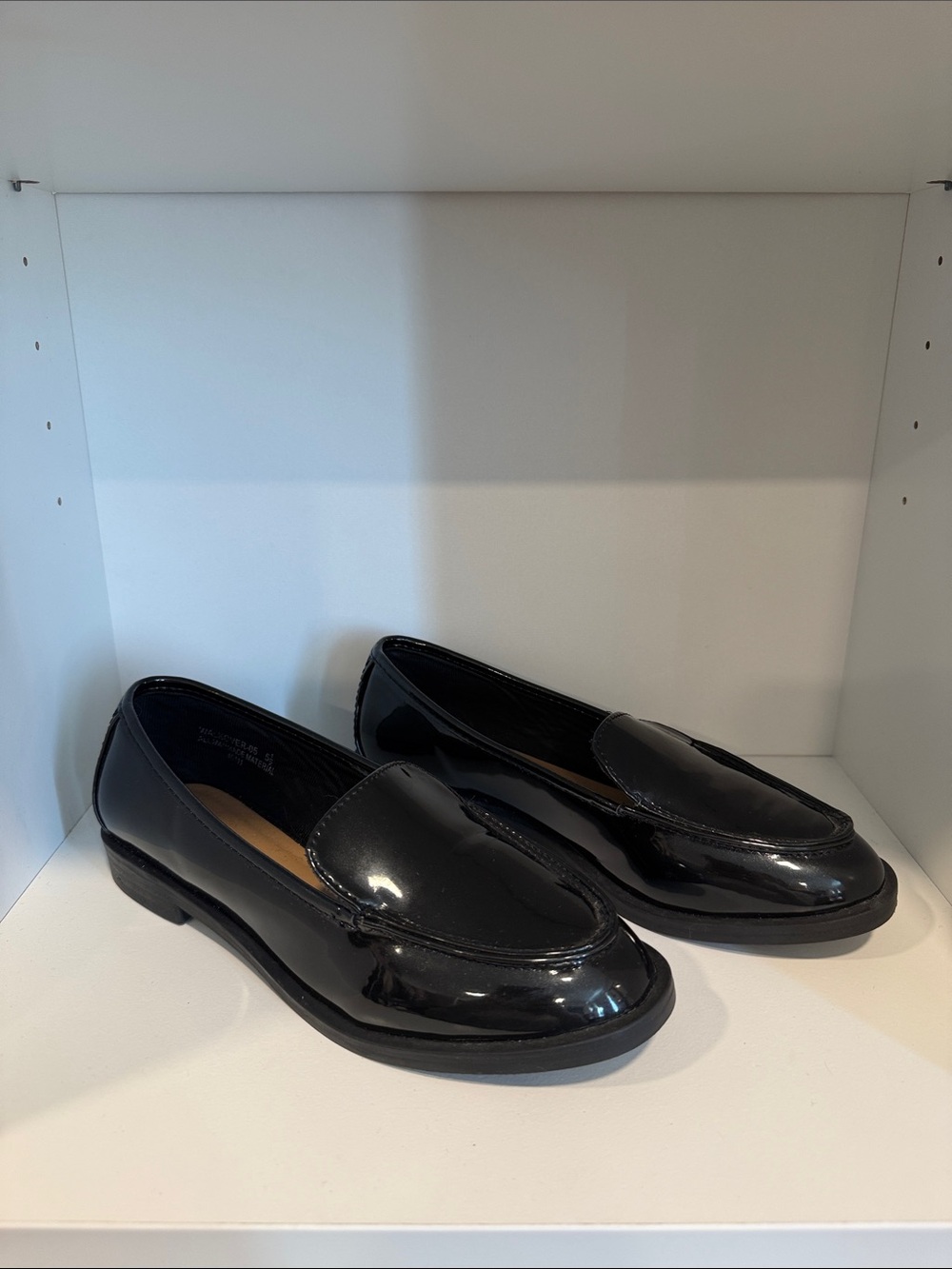 BAMBOO Black Patent Slip-On Loafers